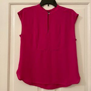 J Crew Drapey Cap-Sleeve Top in Pink